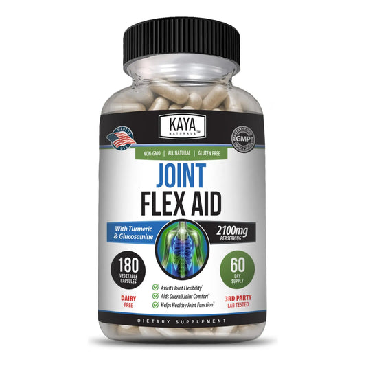 Kaya Naturals Joint Flex Aid Cápsulas De Cúrcuma Para Articulaciones 180 Unidades
