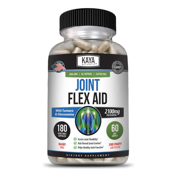 Kaya Naturals Joint Flex Aid Cápsulas De Cúrcuma Para Articulaciones 180 Unidades