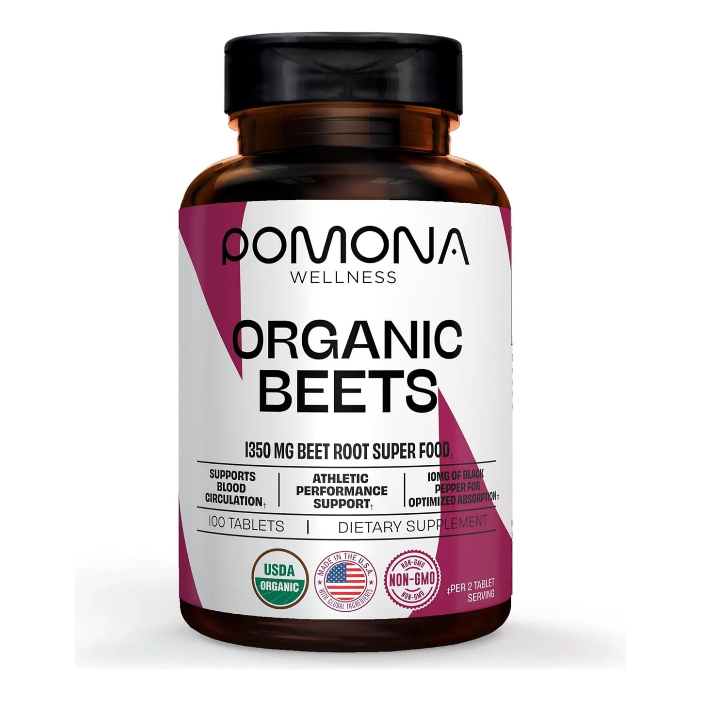 Polvo De Remolacha Orgánica 1350 Mg Apoyo Cardiovascular Energía Pomona Wellness
