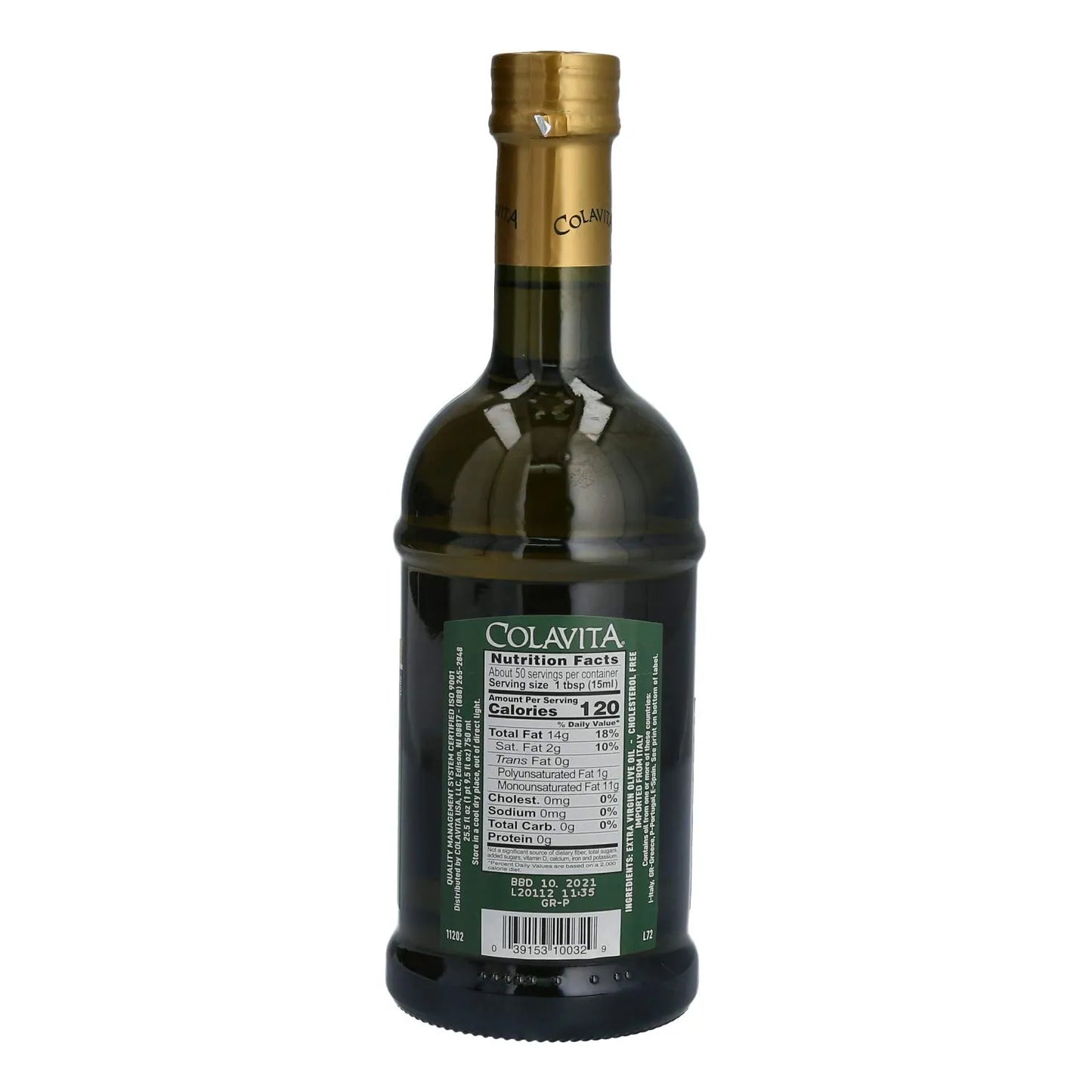 Aceite De Oliva Extra Virgen Colavita 500 Ml Botella Cristal Prensado Frio Italia