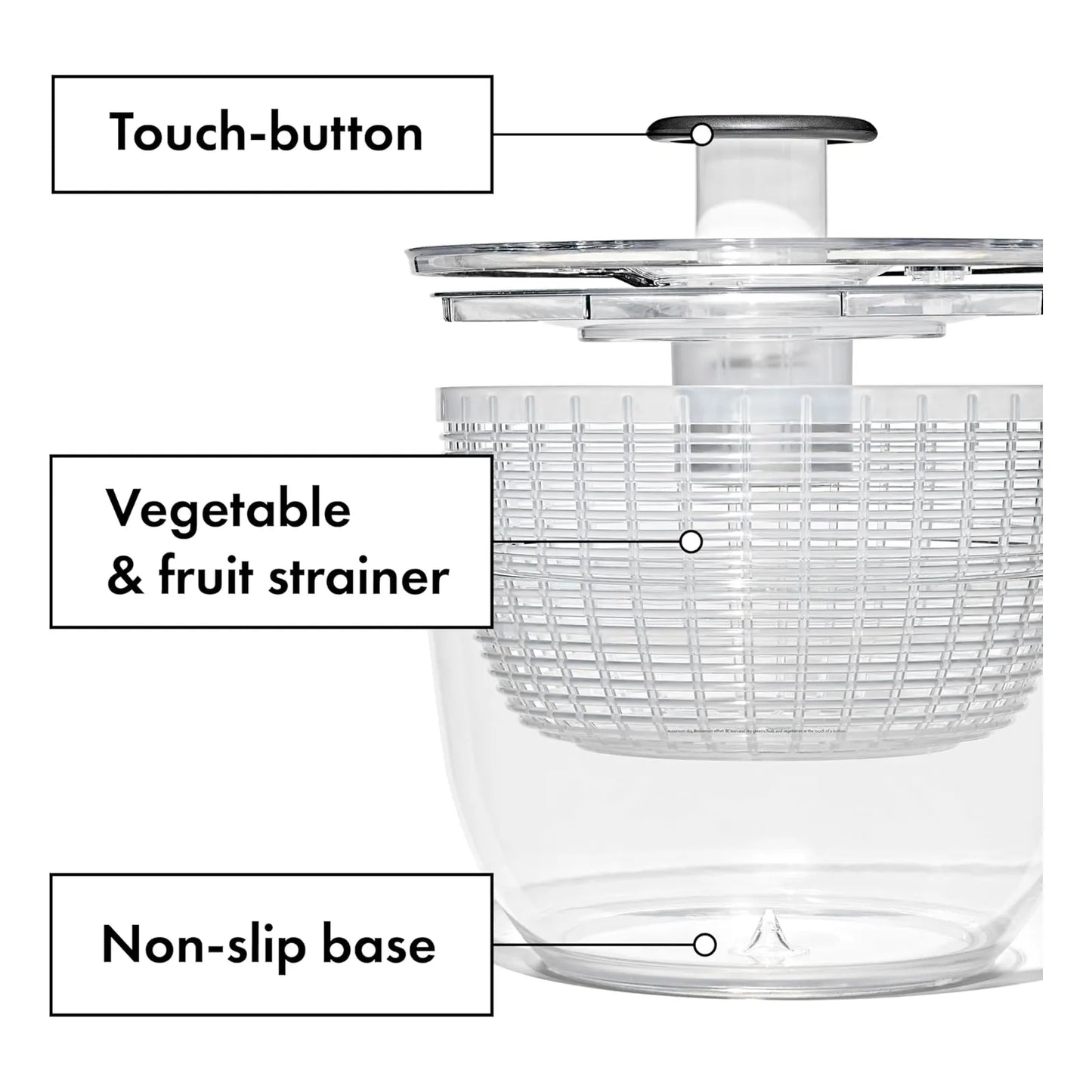 Oxo Good Grips Large Salad Spinner Mezclador De Vegetales 6.22 Qt Blanco Secado Rapido Y Facil