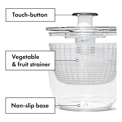 Oxo Good Grips Large Salad Spinner Mezclador De Vegetales 6.22 Qt Blanco Secado Rapido Y Facil