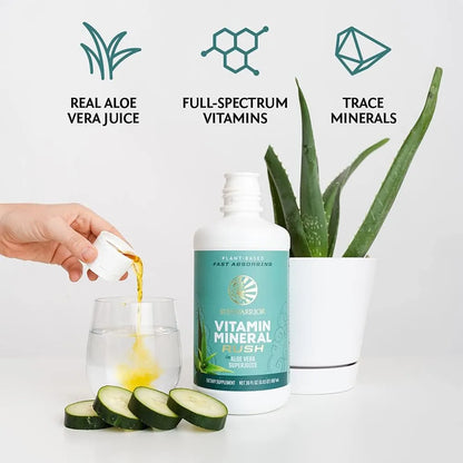 Multivitaminico Liquido Plantas Aloe Vera 30 Onzas Vegano Sin Gluten