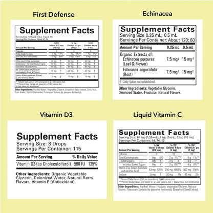 Paquete De 4 Vitaminas Líquidas Para Niños Con Vitamina D3 C Y Equinácea