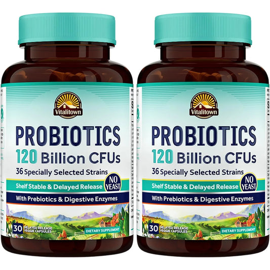 Probióticos 120 Mil Millones UFC 36 Cepas Con Prebióticos Vegano Vitalitown