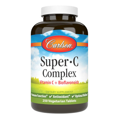 Complejo Super C Vitamina C Bioflavonoides Antioxidante 250 Tabletas Vegetarianas