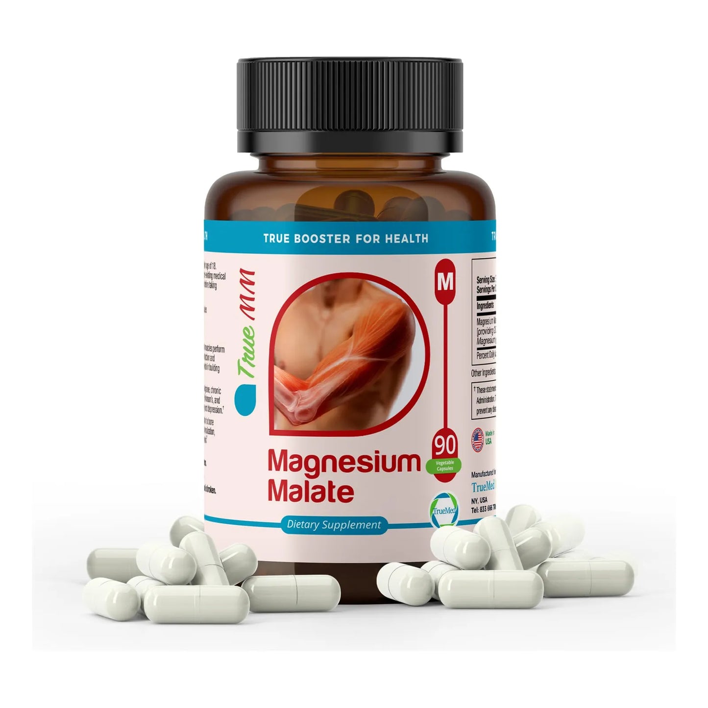 Malato De Magnesio 1350 Mg 90 Cápsulas Alta Biodisponibilidad Energía Muscular