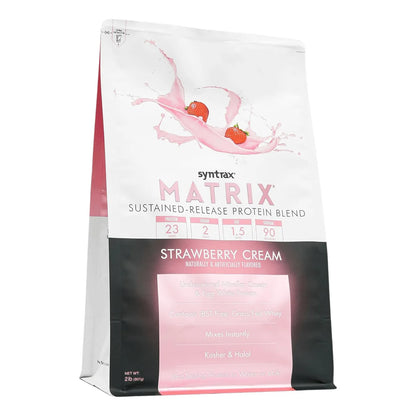 Proteína En Polvo Syntrax Matrix Liberación Sostenida Crema De Fresa 2 Lbs