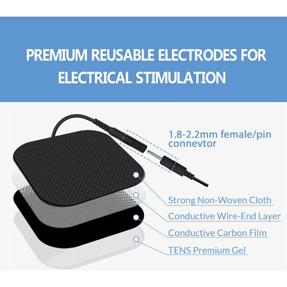 Masajeador Tens Almohadillas Electricas 5x5 Cm 40 Unidades Alivio Muscular Profesional