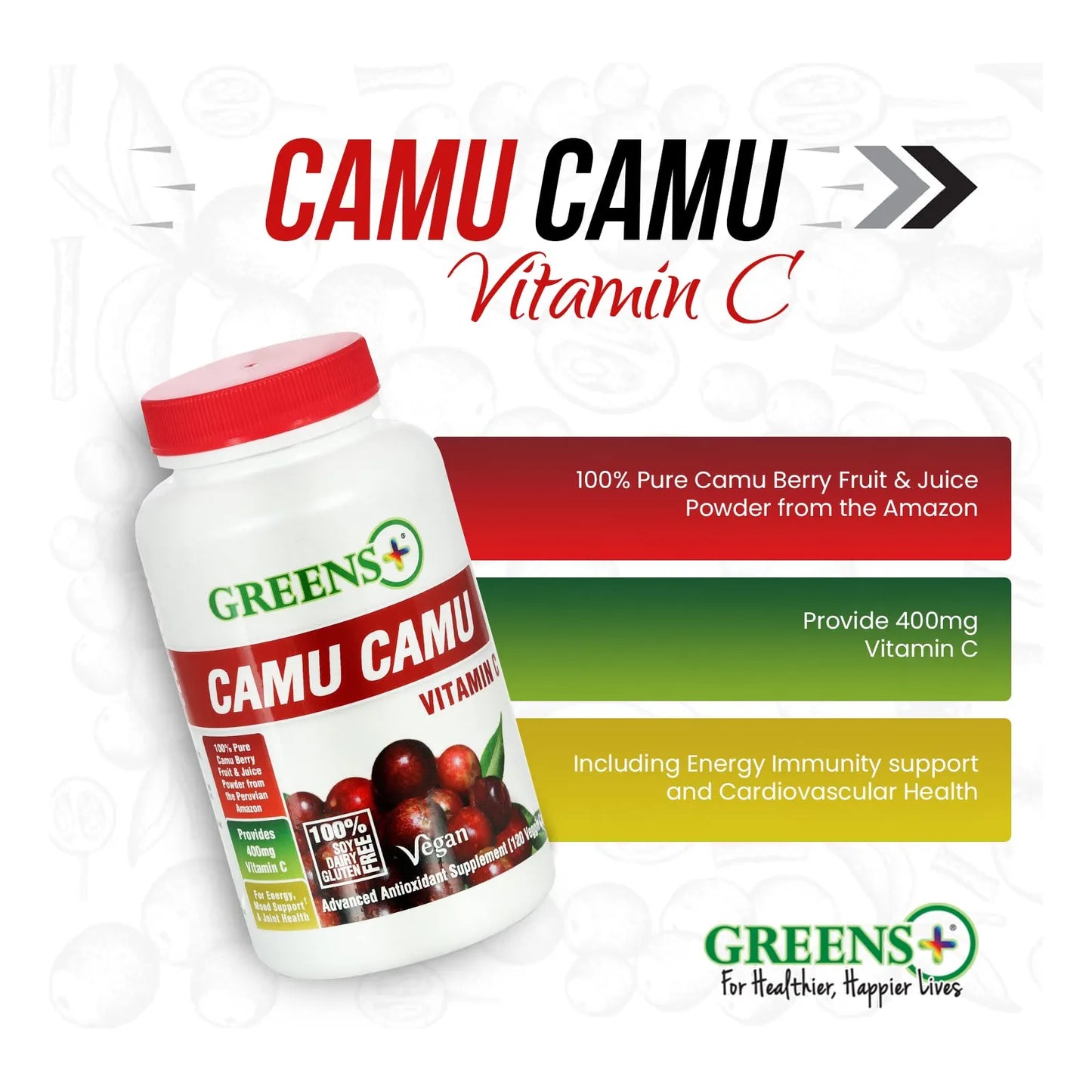 Vitamina C Natural En Polvo Camu Camu Antioxidantes 400 Mg Pura Y Potente