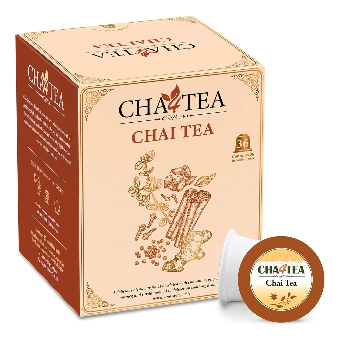 Té Negro Premium 36 Cápsulas K-Cups Compatibles Keurig Sabor Intenso Y Natural