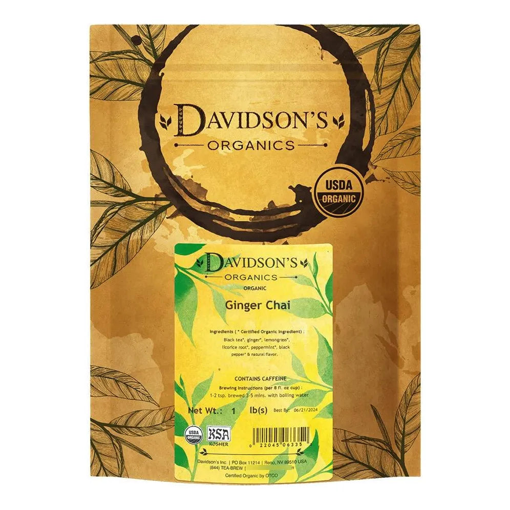 Té De Jengibre Chai Orgánico Hoja Suelta 454 Gramos Energía Natural Y Digestión Saludable