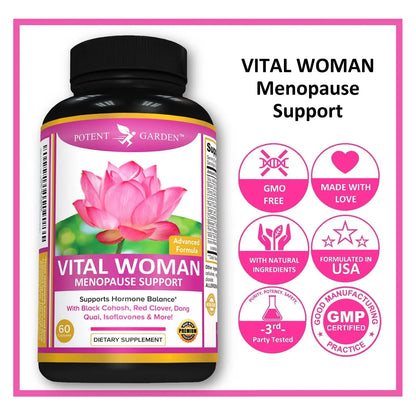 Suplemento Menopausia Cohosh Negro Isoflavonas Soja Alivia Sofocos Sudores Nocturnos 60 Capsulas