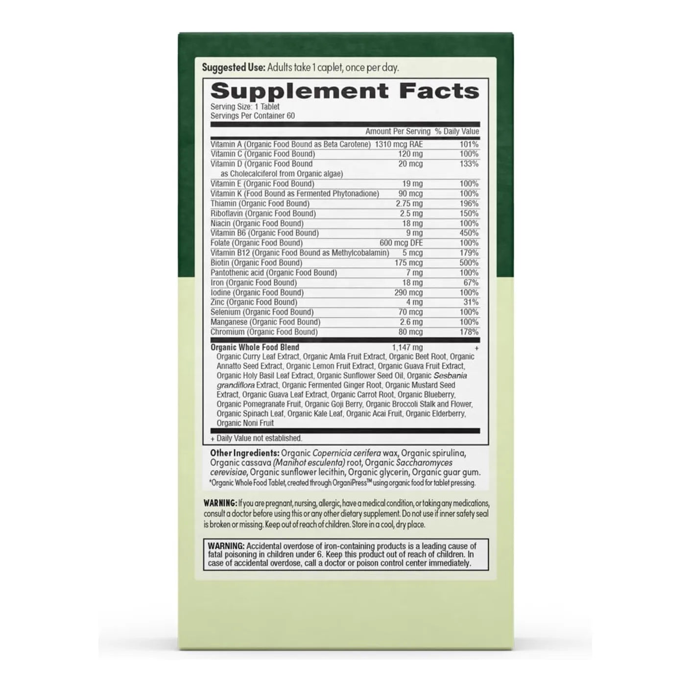 Vitaminas Prenatales Diarias Con Folato Metilado Y Hierro 60 Unidades