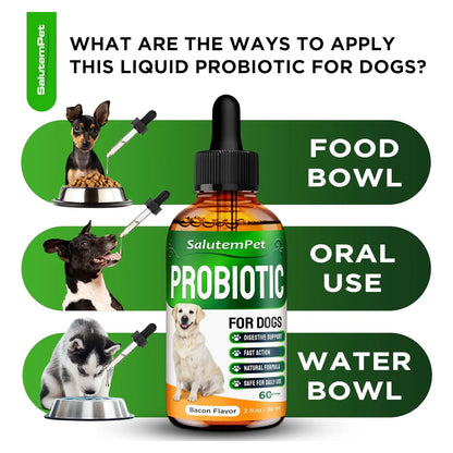 Probióticos Líquidos Para Perros Con Prebióticos Y Enzimas Digestivas 2 Onzas