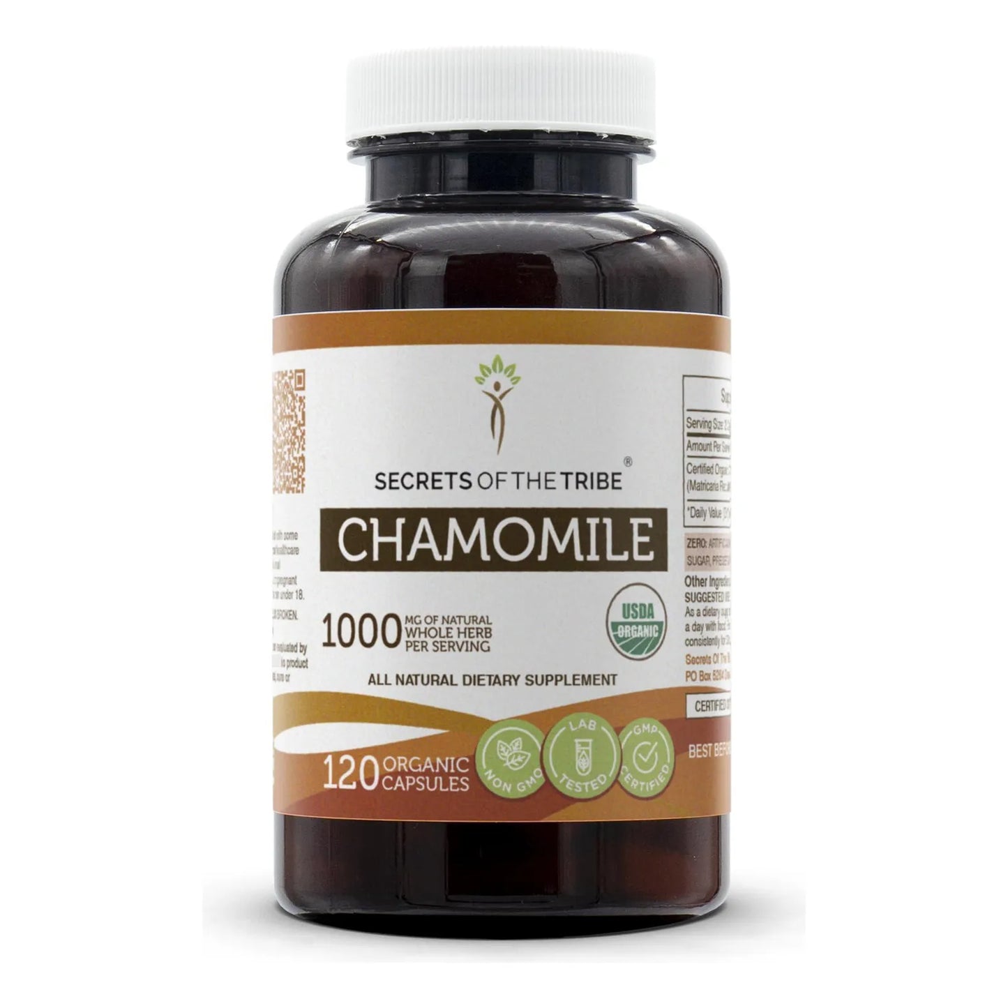 Manzanilla USDA Organic 120 Cápsulas Herbales Alta Potencia Cápsulas Vegetarianas