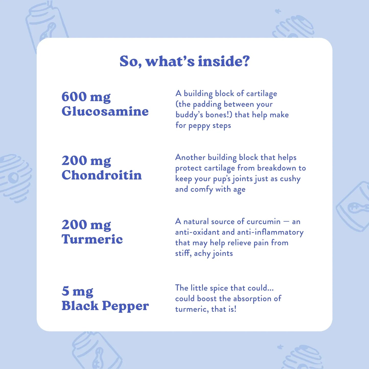 Masticables Para Perros Con Glucosamina MSM Y Condroitina Sabor Mantequilla De Maní