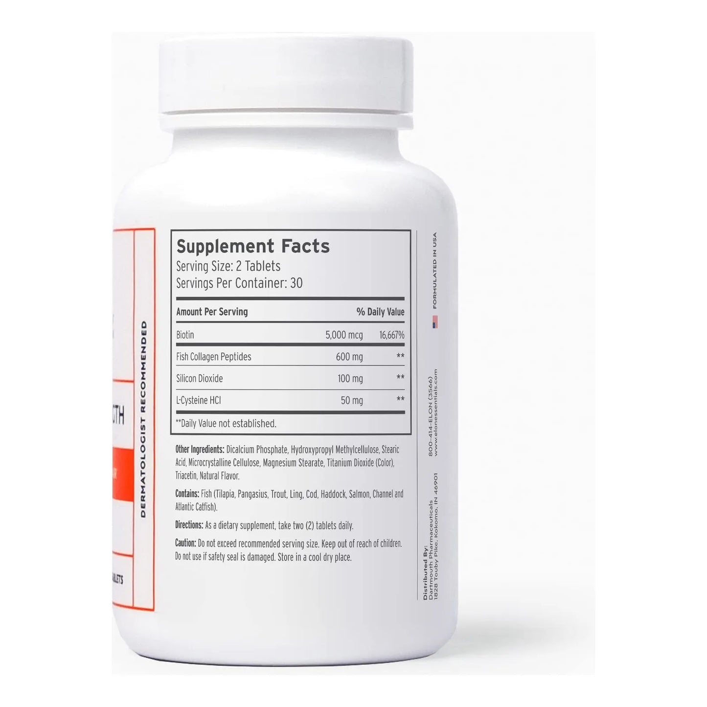 Vitaminas Para Crecimiento Del Cabello Con Biotina Y Colágeno 60 Tabletas