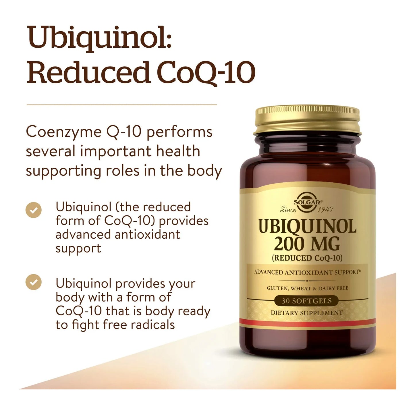 Ubiquinol 200 Mg 30 Capsulas Blandas Solgar Funcion Cardiaca Cerebral