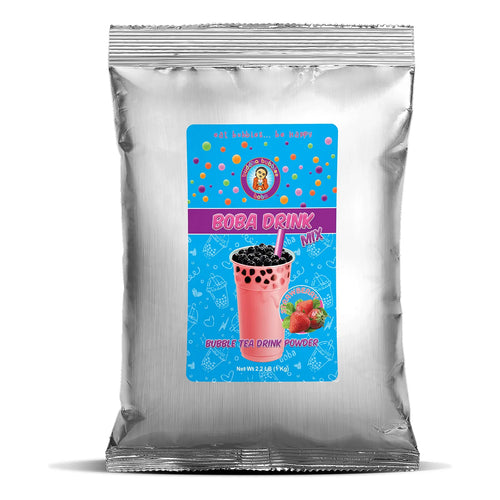 Mezcla De Bebida De Té Boba Crema Fresa 1 Kilo Sabor Auténtico Y Fácil Preparación