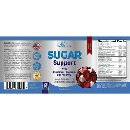 Suplemento Azúcar Canela Cromo 20 Hierbas Vitaminas 60 Cápsulas Equilibrio Energía