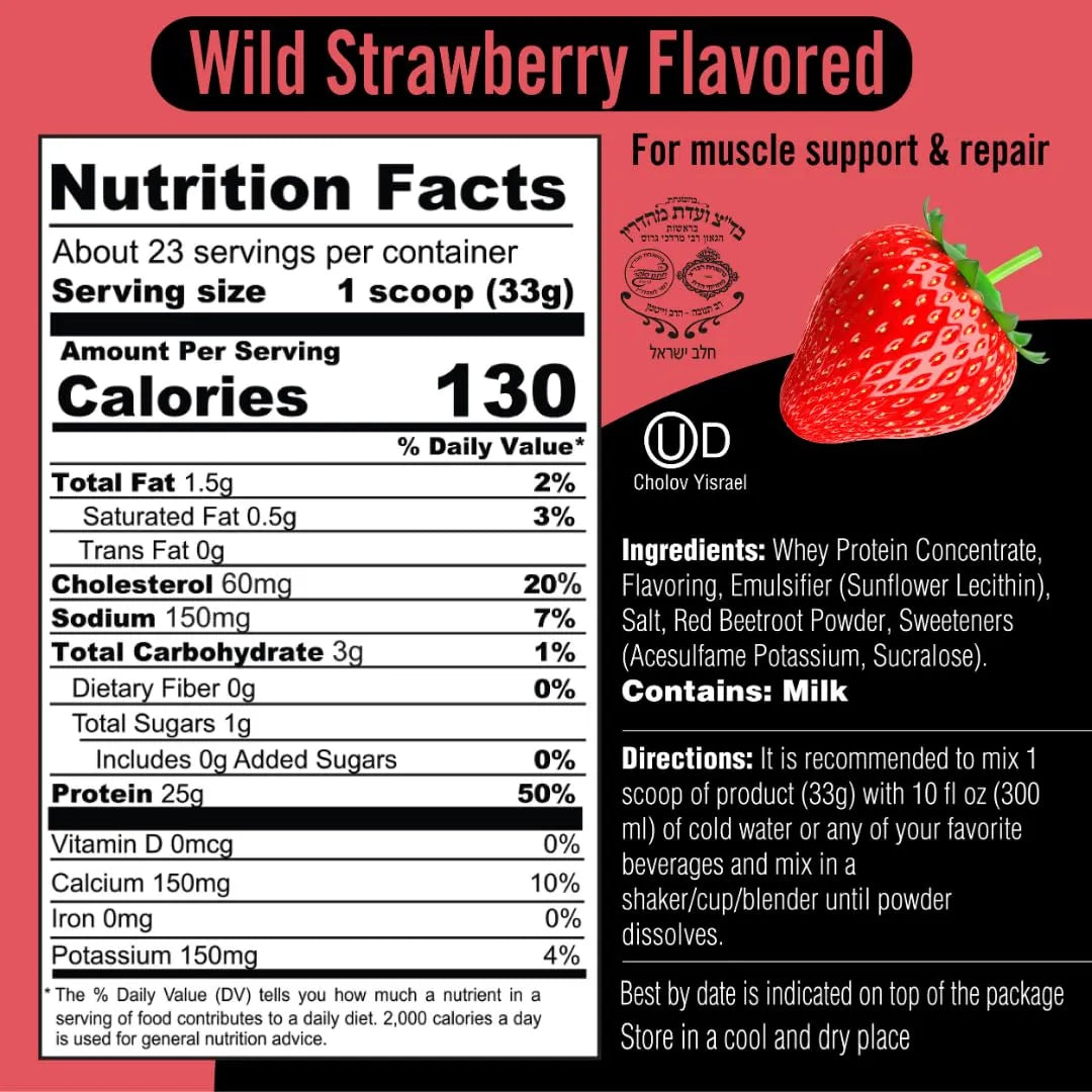 Proteina De Suero Fresa En Polvo Bebida Recuperacion Muscular 25g