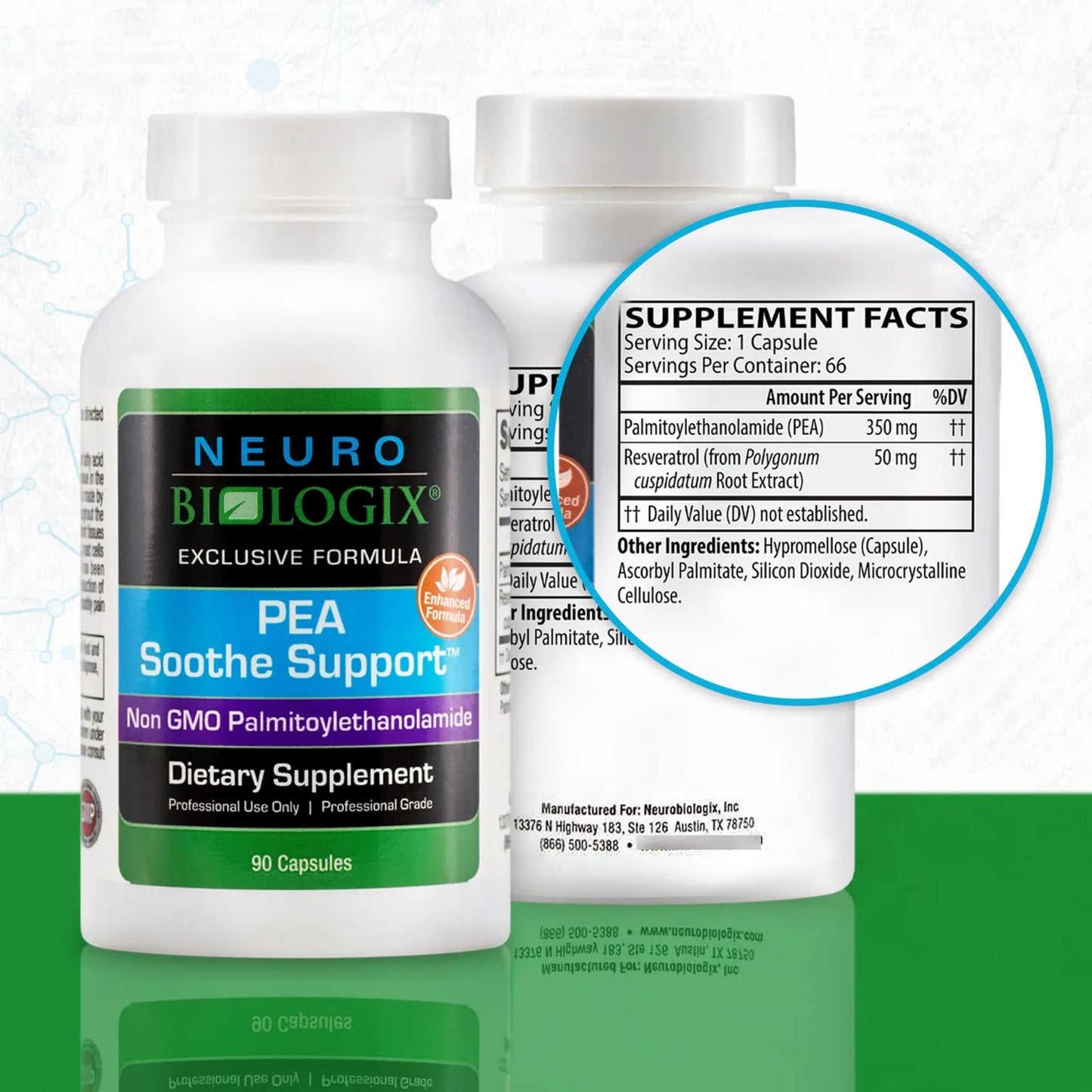 Fórmula Natural PEA Alivio Sensibilidad Soporte Nervioso Resveratrol