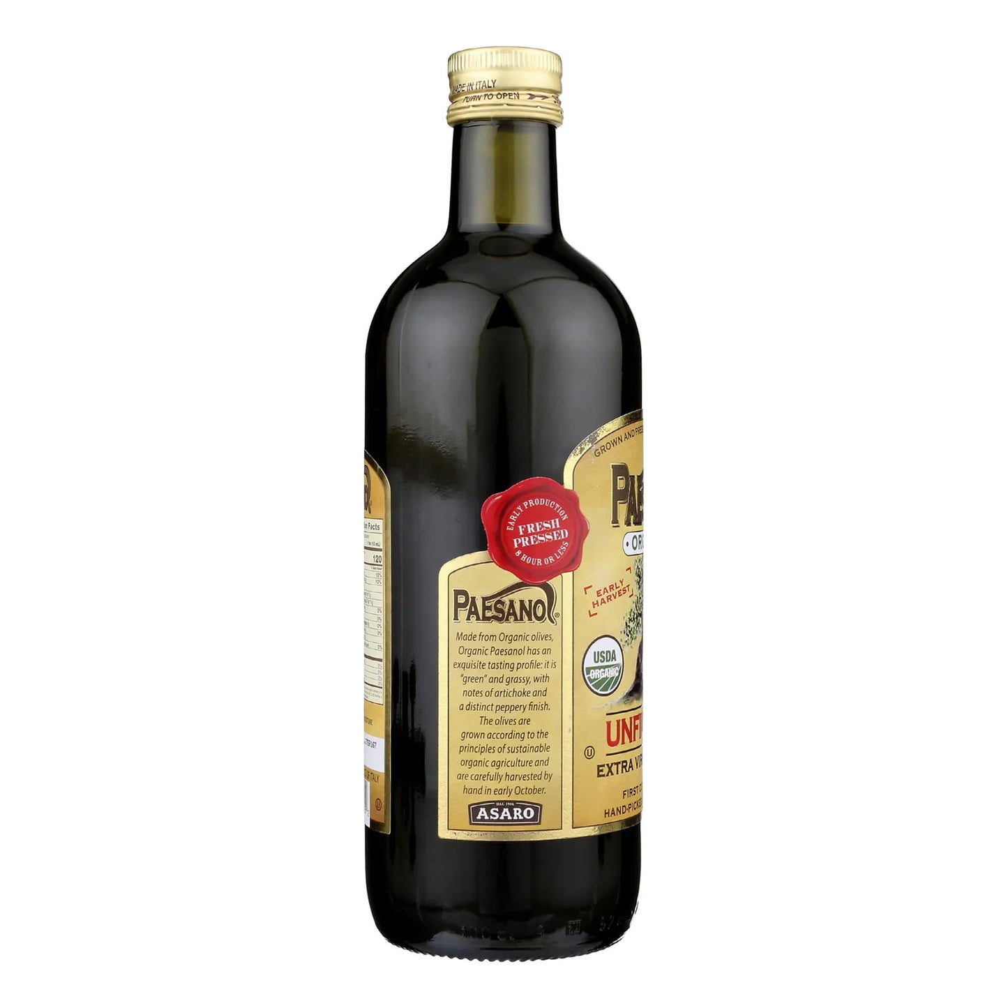 Aceite De Oliva Extra Virgen Paesano Sin Filtrar 1 Litro Orgánico Y Rico En Antioxidantes