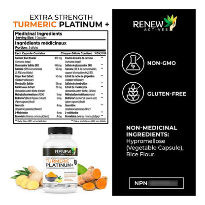 Suplemento De Curcumina Platino Con Jengibre Y Pimienta Negra 120 Capsulas Antioxidante Y Digestivo