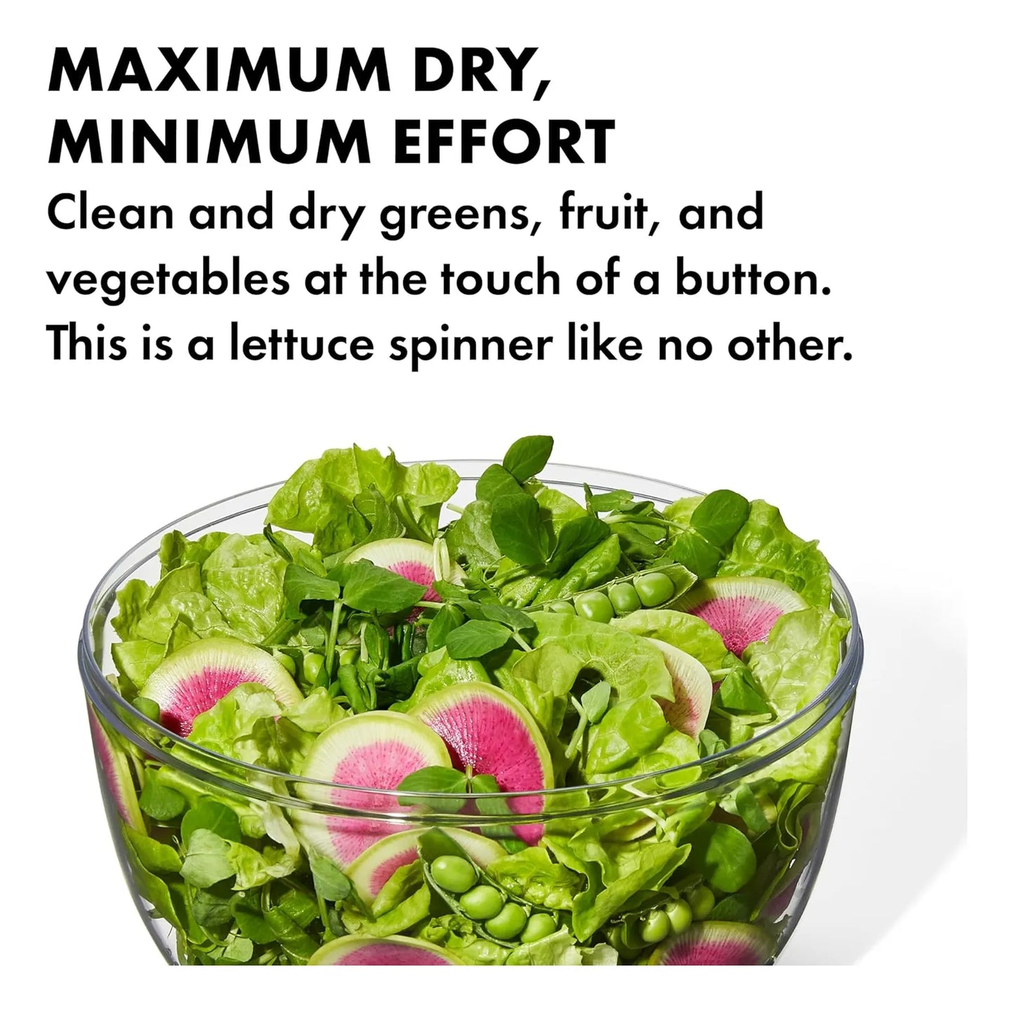 Oxo Good Grips Large Salad Spinner Mezclador De Vegetales 6.22 Qt Blanco Secado Rapido Y Facil