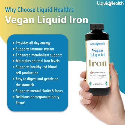 Hierro Líquido Vegano Sunactive Ferrochel Energía Y Vitalidad 473 Ml