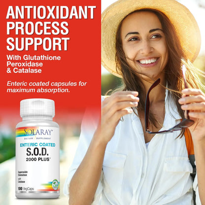 Capsulas Antioxidantes Solaray SOD 2000 Plus 400mg 100 Unidades Proteccion Celular