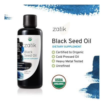 Aceite De Semilla Negra Orgánico Prensado En Frío Refuerzo Inmunológico 3.38 Oz