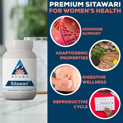 Ayush Herbs Sitawari Equilibrio Hormonal Salud Reproductiva 90 Capsulas