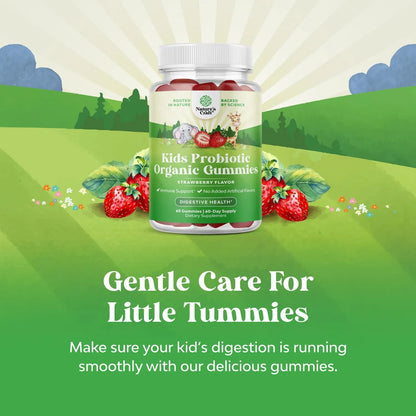 Gomitas Probióticas Orgánicas Para Niños Sabor Fresa 2.5B UFC Salud Intestinal