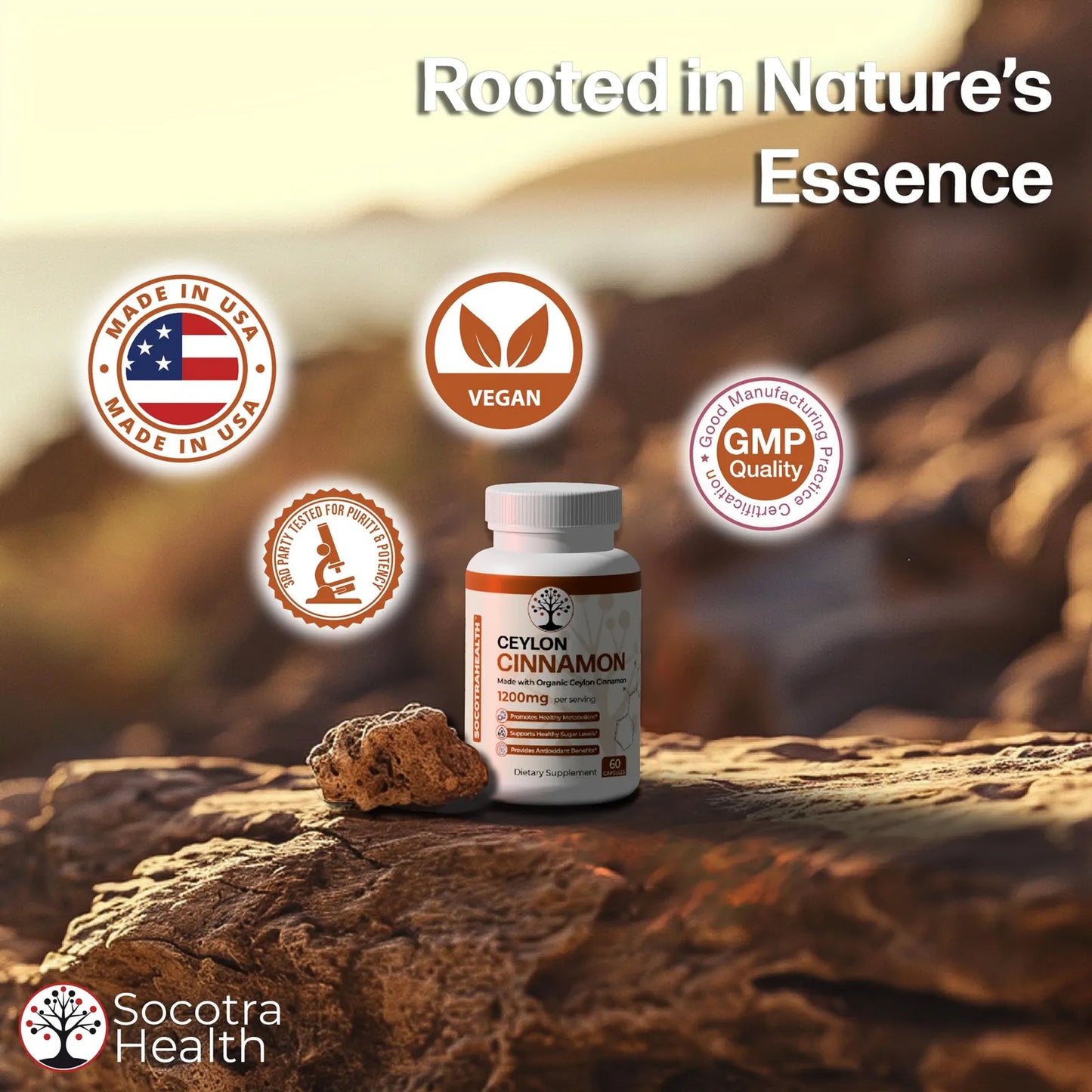 Canela De Ceilán Orgánica En Cápsulas 60 Unidades Energía Natural Y Digestión