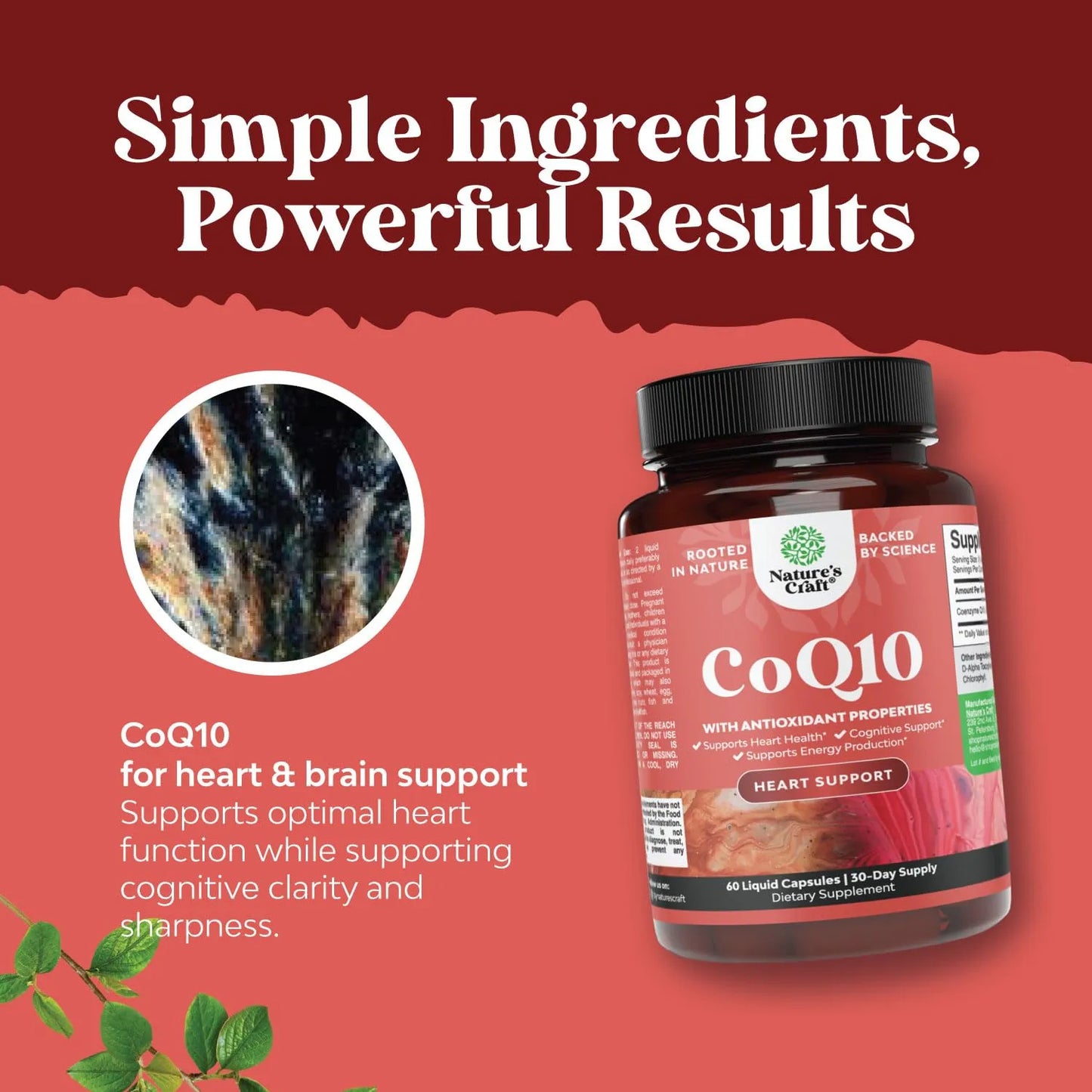 Cápsulas Líquidas Coenzima Q10 200 Mg Alta Absorción Salud Cardíaca Y Energía