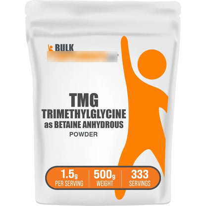 Polvo De Trimetilglicina Anhidra Betaína TMG 500g Suplemento Energía Y Salud