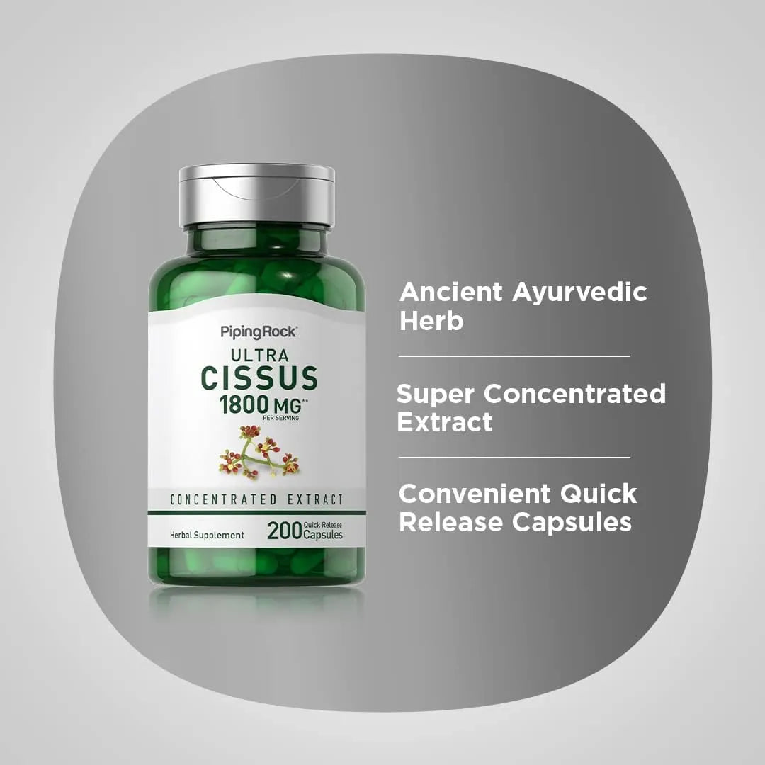 Extracto De Cissus Quadrangularis 1800mg 200 Cápsulas Ultra Concentrado Sin OMG Ni Gluten