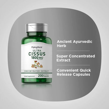 Extracto De Cissus Quadrangularis 1800mg 200 Cápsulas Ultra Concentrado Sin OMG Ni Gluten