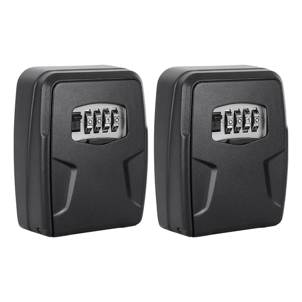 Caja De Bloqueo De Llaves Pared 5 Llaves Segura Negra 2 Unid Resistente Y Segura