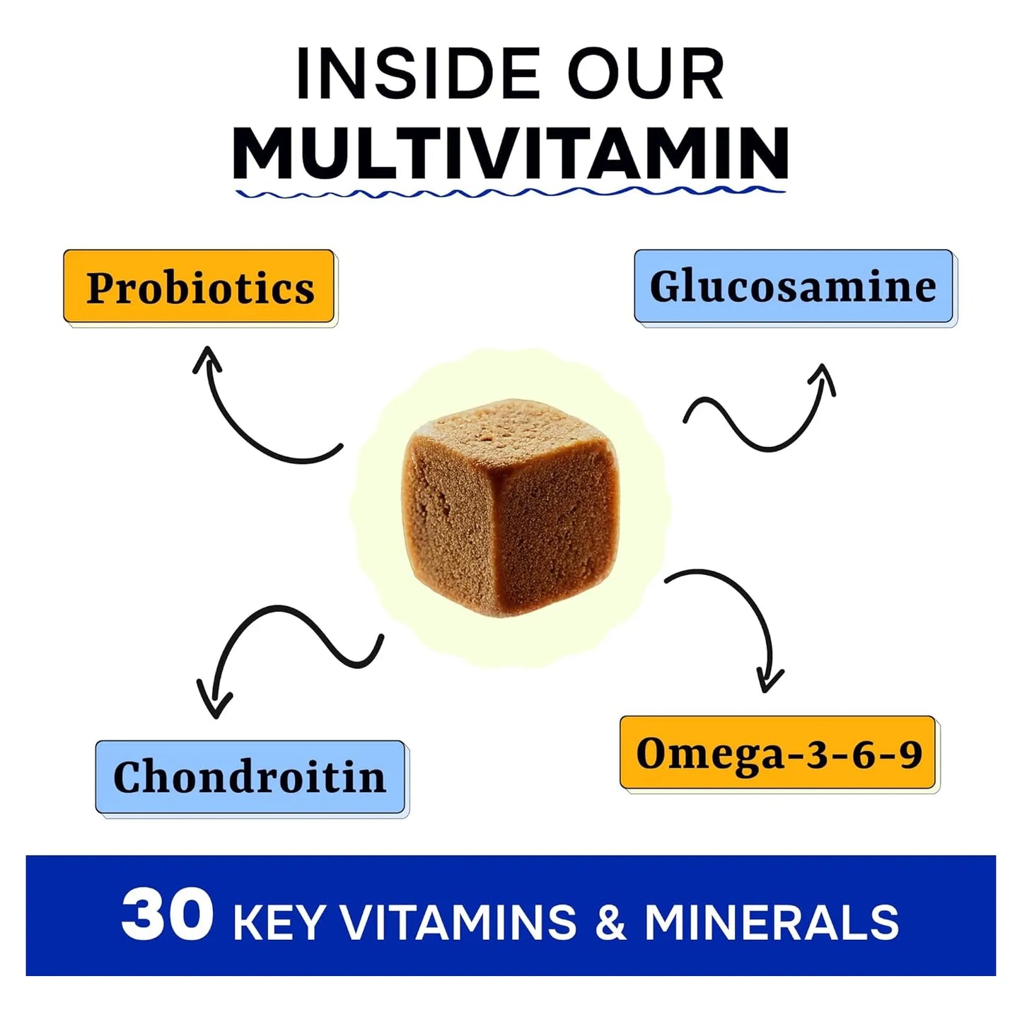Vitaminas Masticables Con Glucosamina Y Probióticos Para Perros Salud Articular Piel Y Digestión
