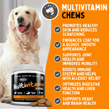 Golosinas Masticables Multivitamínicas 10 En 1 Para Perros Salud Articular Y Pelaje Brillante