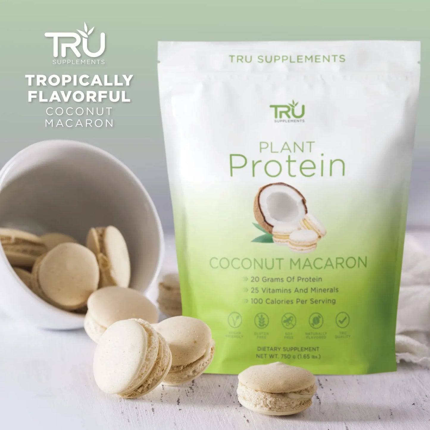 Proteina Vegana En Polvo Bcaa Eaa 20g Porcion Sabor Coco 25 Servicios