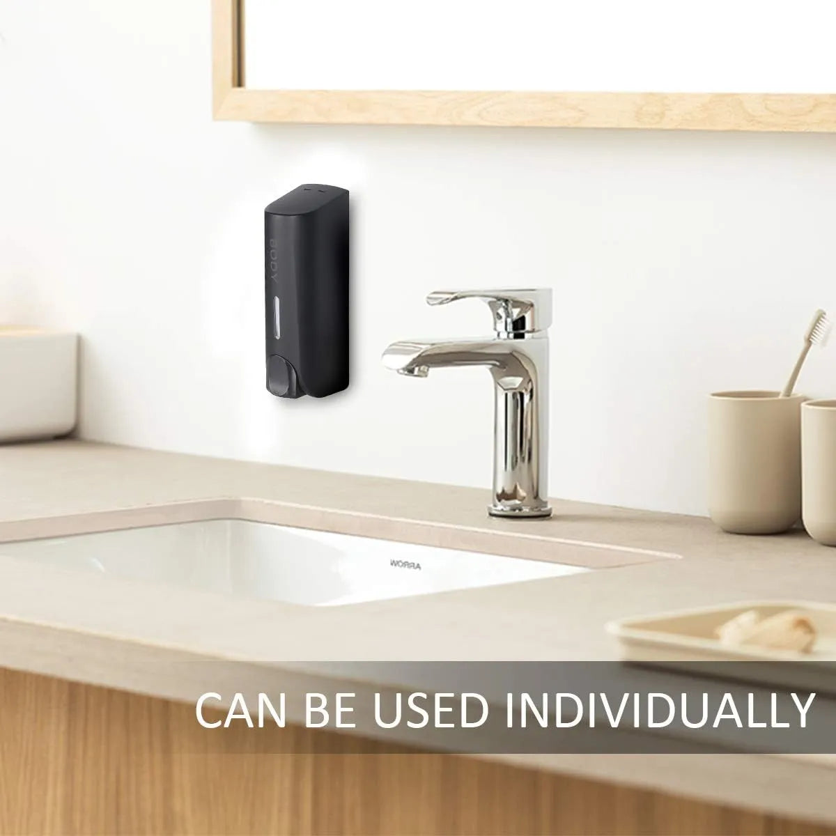 Dispensador Jabon Con Camara 3 Botellas Capacidad 350 Ml Organiza Tu Baño Sin Desperdicios