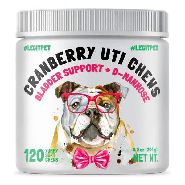 Masticables De Arándano Para Perros Con D Manosa Apoyo Vejiga Snack Saludable