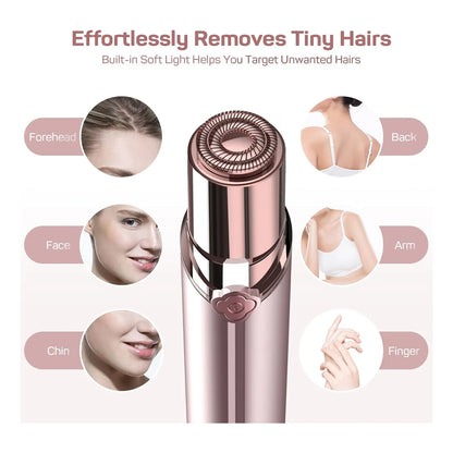 Removedor De Vello Facial Para Mujeres Electrico Sin Dolor Recargable Con 2 Cabezales