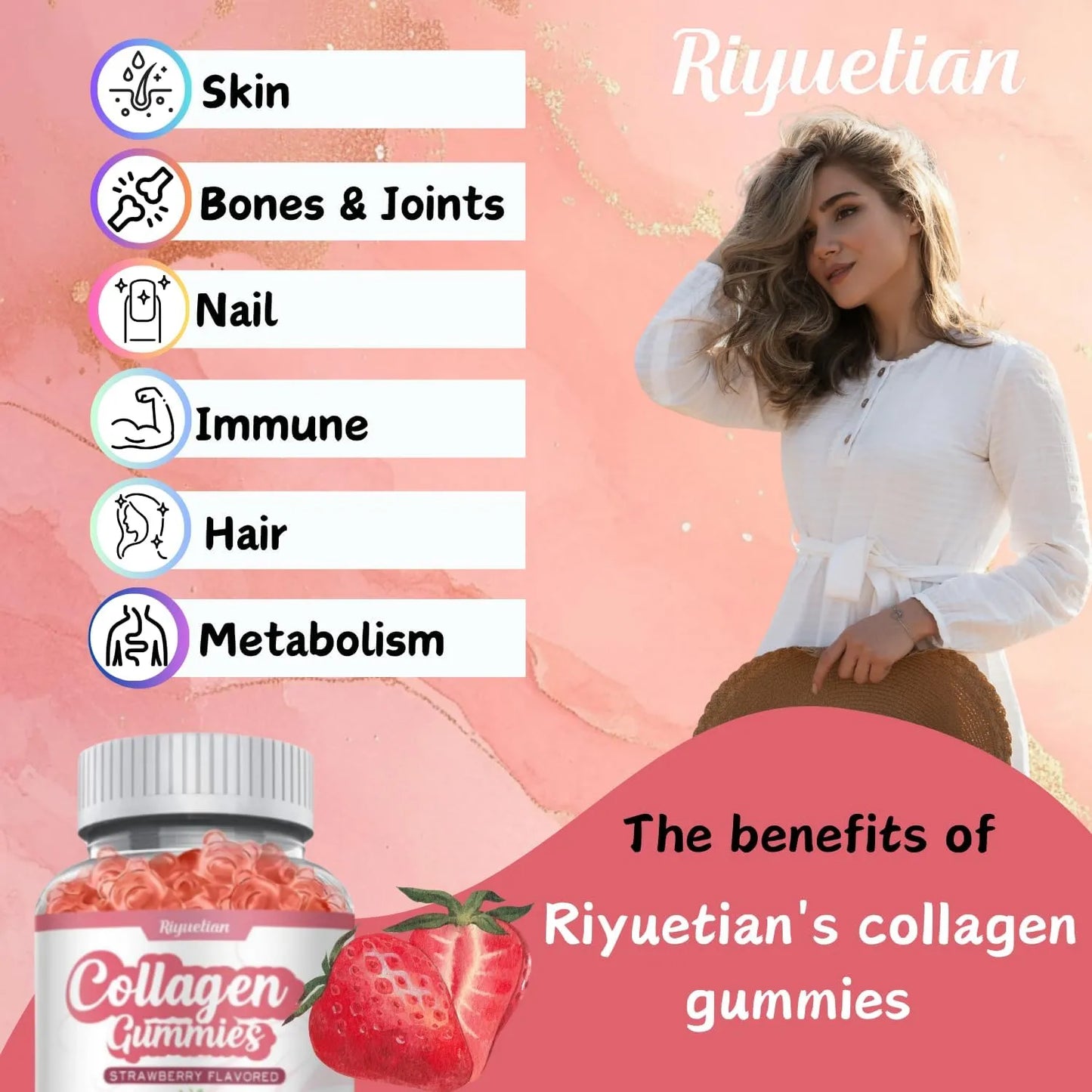 Colageno 15000 Mcg Biotina 1000 Mg Musgo Marino Irlanda 120 Gomitas Veganas