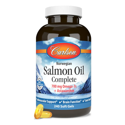 Aceite De Salmon Completo 700 Mg Omega 3 Astaxantina 240 Capsulas Noruego