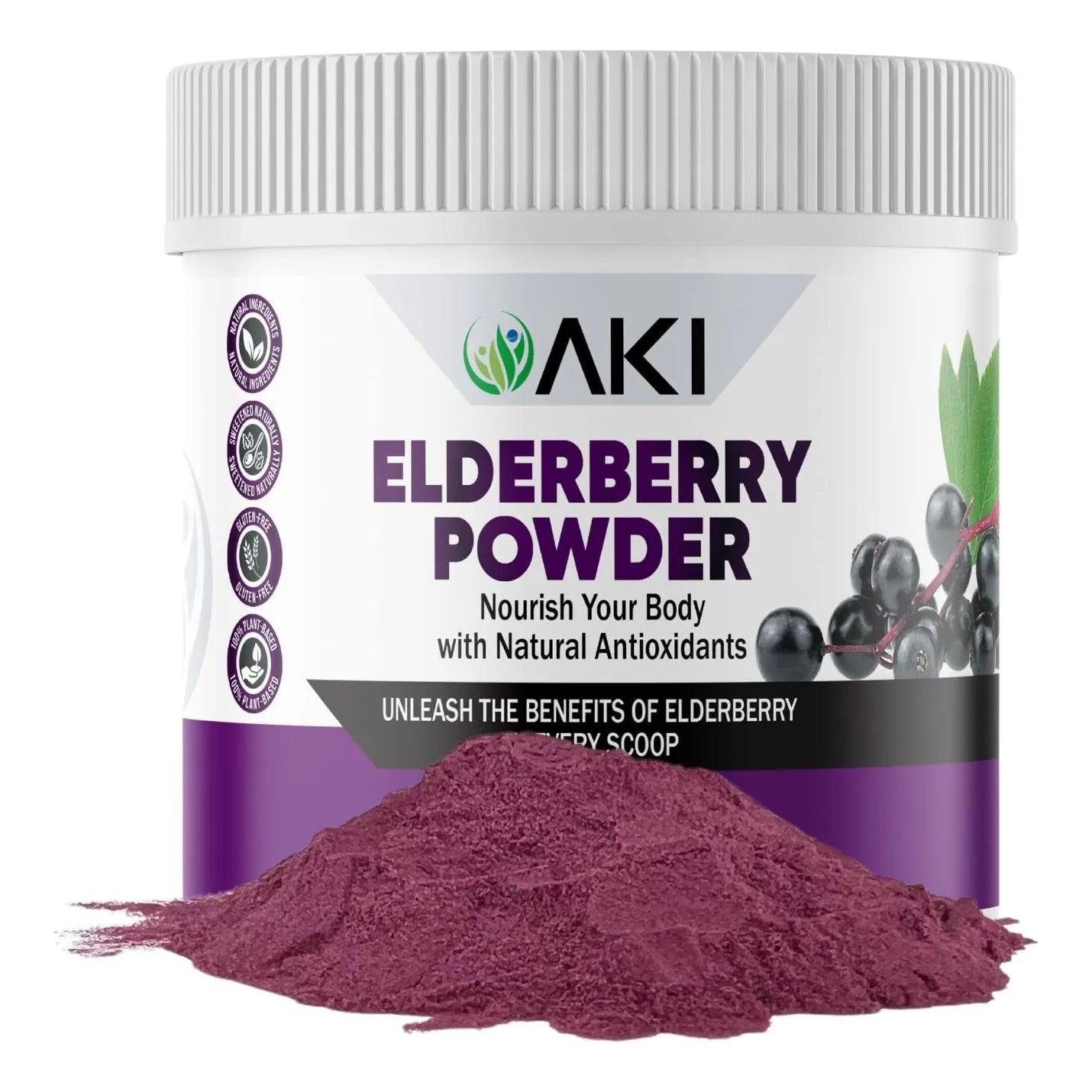 Polvo De Saúco AKI Nutritivo Para Batidos Y Avena Fortalece Tu Sistema Inmunológico